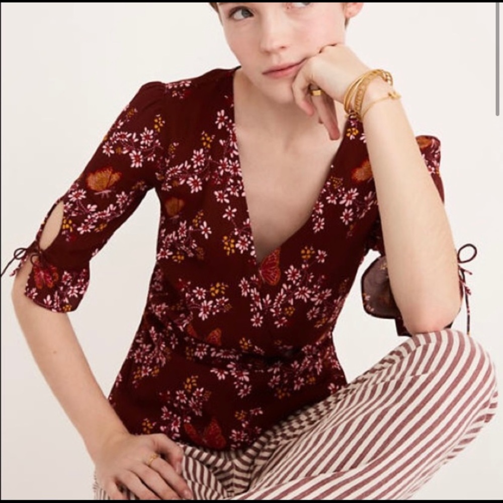Madewell butterfly wrap blouse